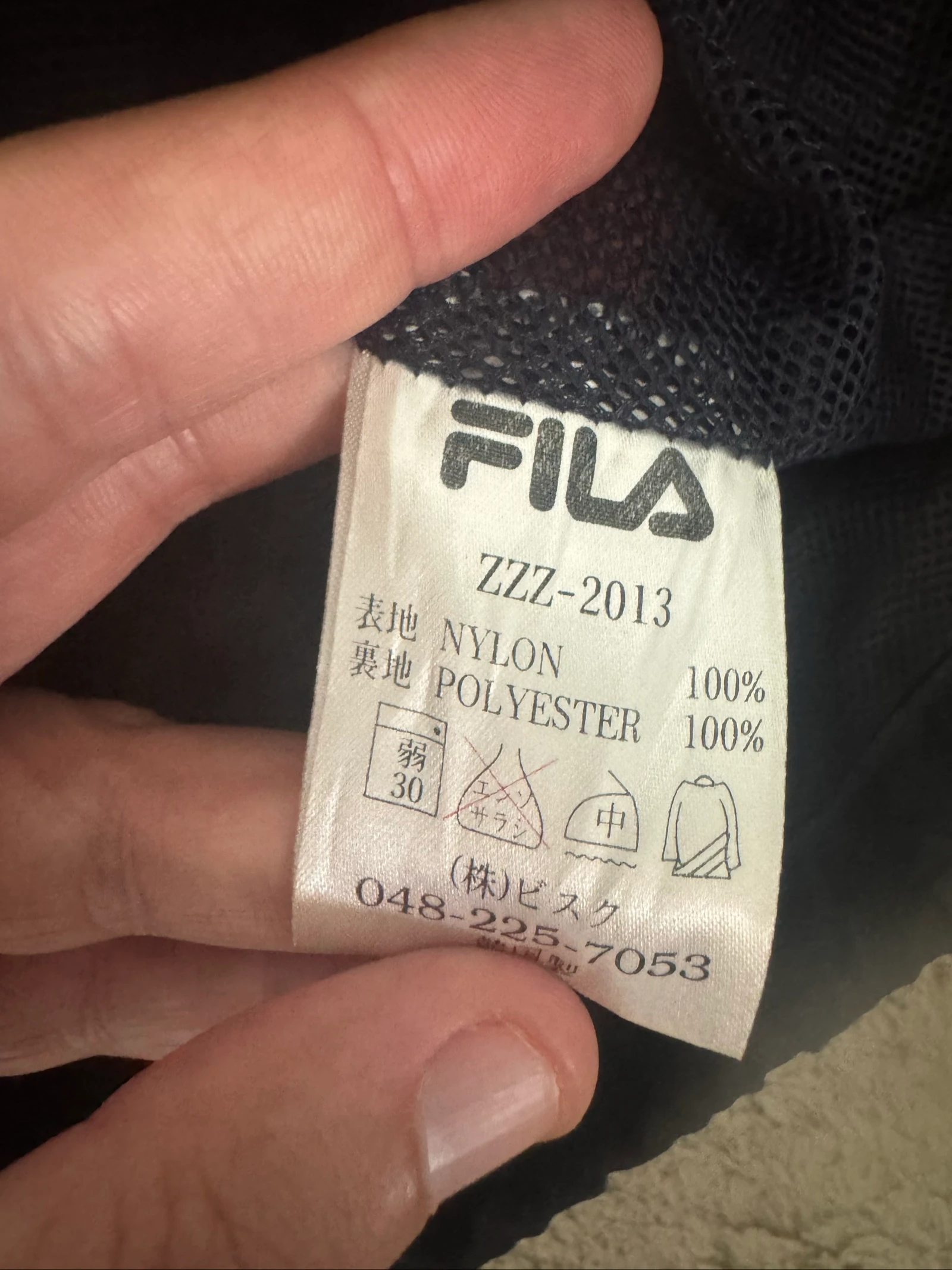 FILA Vintage Tape Logo Windbreaker Jas Navy 90s Japanse Streetwear M – photo 6
